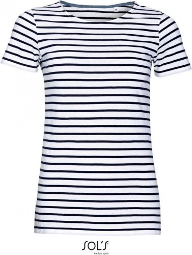 Dámské pruhované tričko - Velikost: S, Barva: white/navy