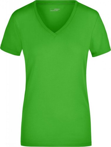 Dámské elastické tričko s výstřihem do V - Velikost: S, Barva: lime green