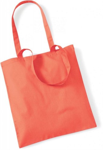 Bavlněná taška bez potisku - více barerných variant - Barva: koral