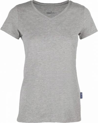 Dámské tričko s výstřihem do V - Velikost: XL, Barva: dark grey