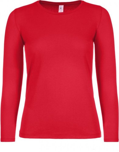 Dámské tričko s dlouhým rukávem - Velikost: 2XL, Barva: red