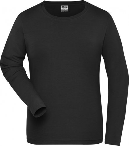 Dámské elast. tričko, dl. rukáv - Velikost: 4XL, Barva: black