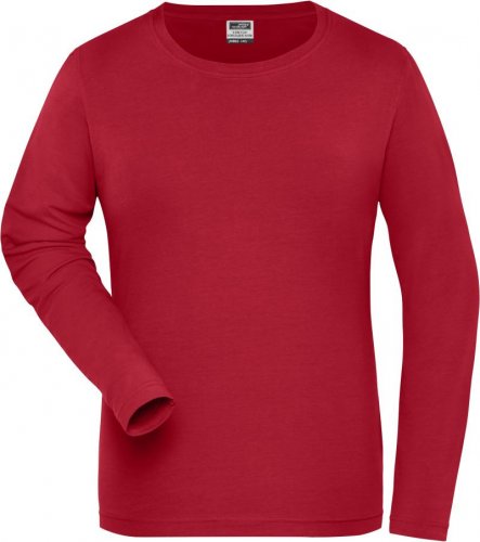 Dámské elast. tričko, dl. rukáv - Velikost: 4XL, Barva: red