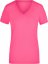 Dámské elastické tričko s výstřihem do V - Velikost: L, Barva: pink