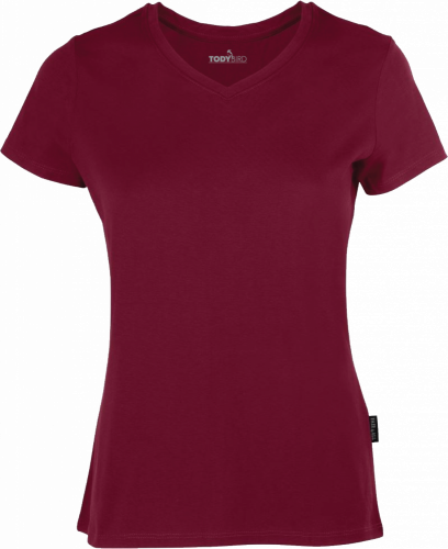 Dámské tričko s výstřihem do V - Velikost: XL, Barva: red