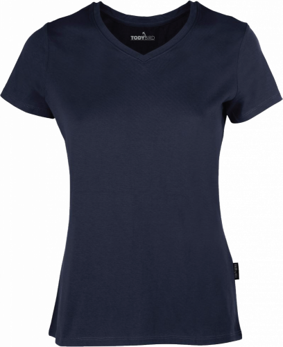 Dámské tričko s výstřihem do V - Velikost: XL, Barva: navy