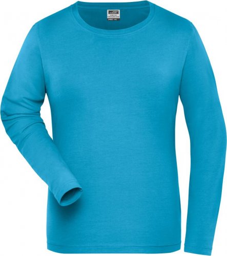 Dámské elast. tričko, dl. rukáv - Velikost: XL, Barva: sky blue