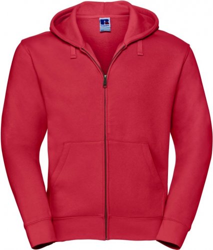 Pánská mikina s kapucí a zipem Authentic - Velikost: XL, Barva: red