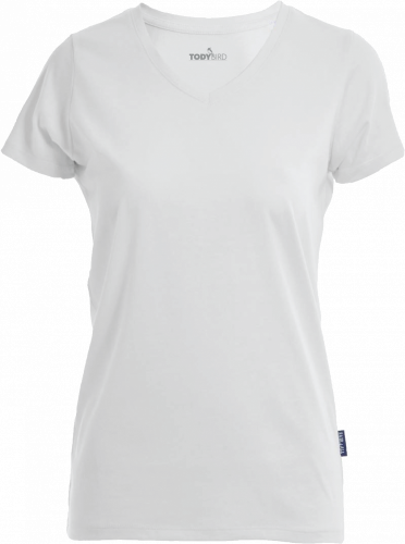 Dámské tričko s výstřihem do V - Velikost: S, Barva: white