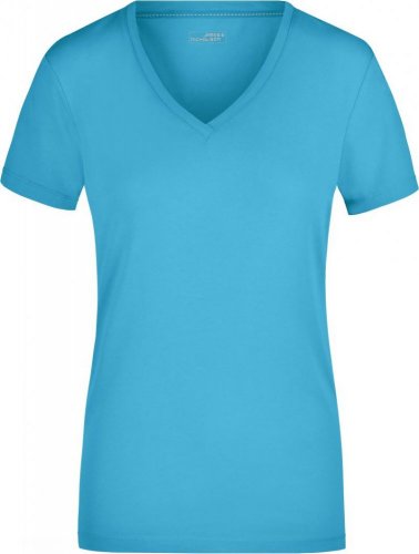 Dámské elastické tričko s výstřihem do V - Velikost: M, Barva: lime green